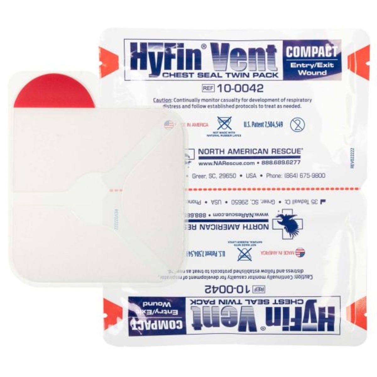North American Rescue™ Dressing, Chest Seal - Hyfin Compact (Vented) Twin Pack By North American Rescue™
