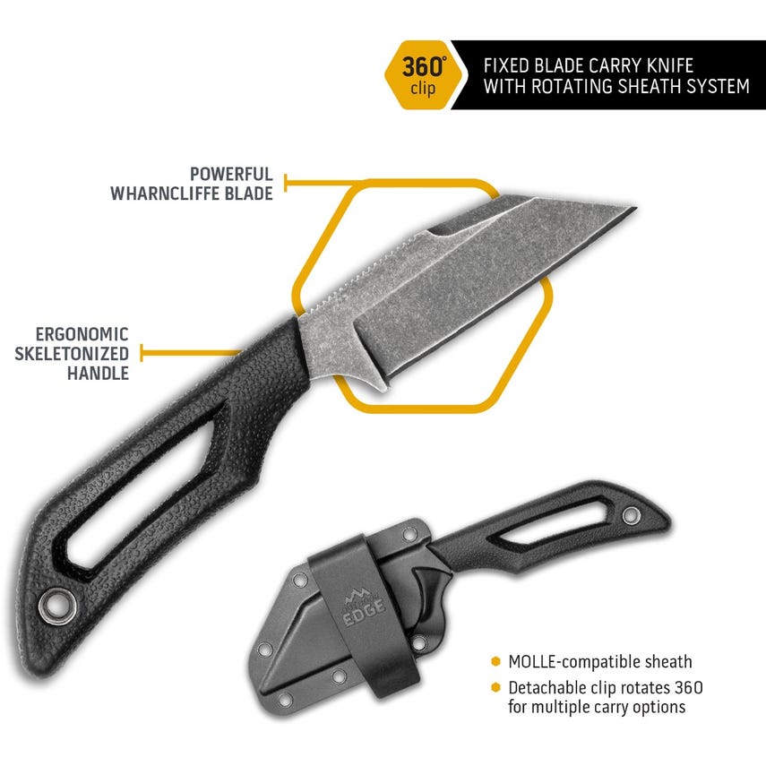 Outdoor Edge® Pivot Knives Wharncliffe (Black With Sheath) by Outdoor Edge®