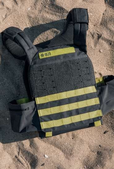 Man wears weight vest