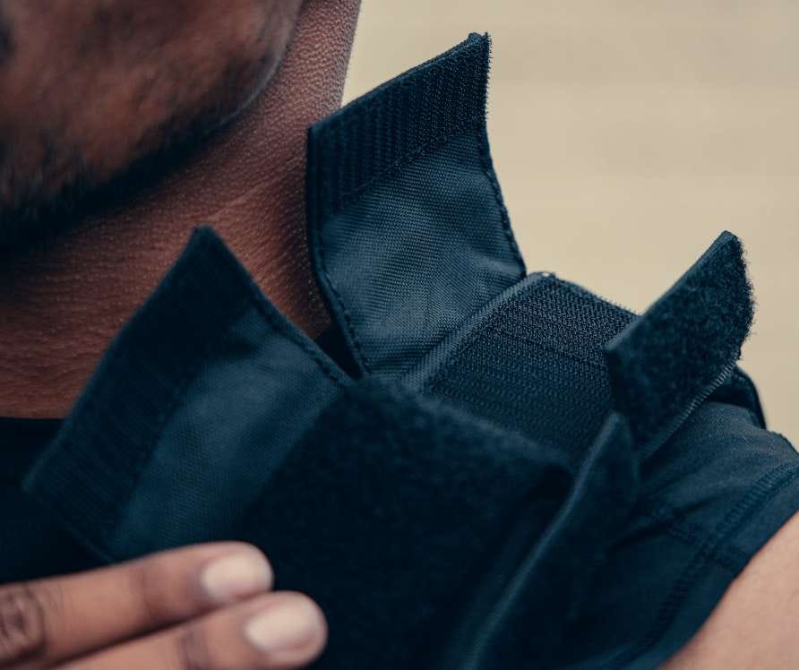 Closeup of Weight Vest shoulder straps