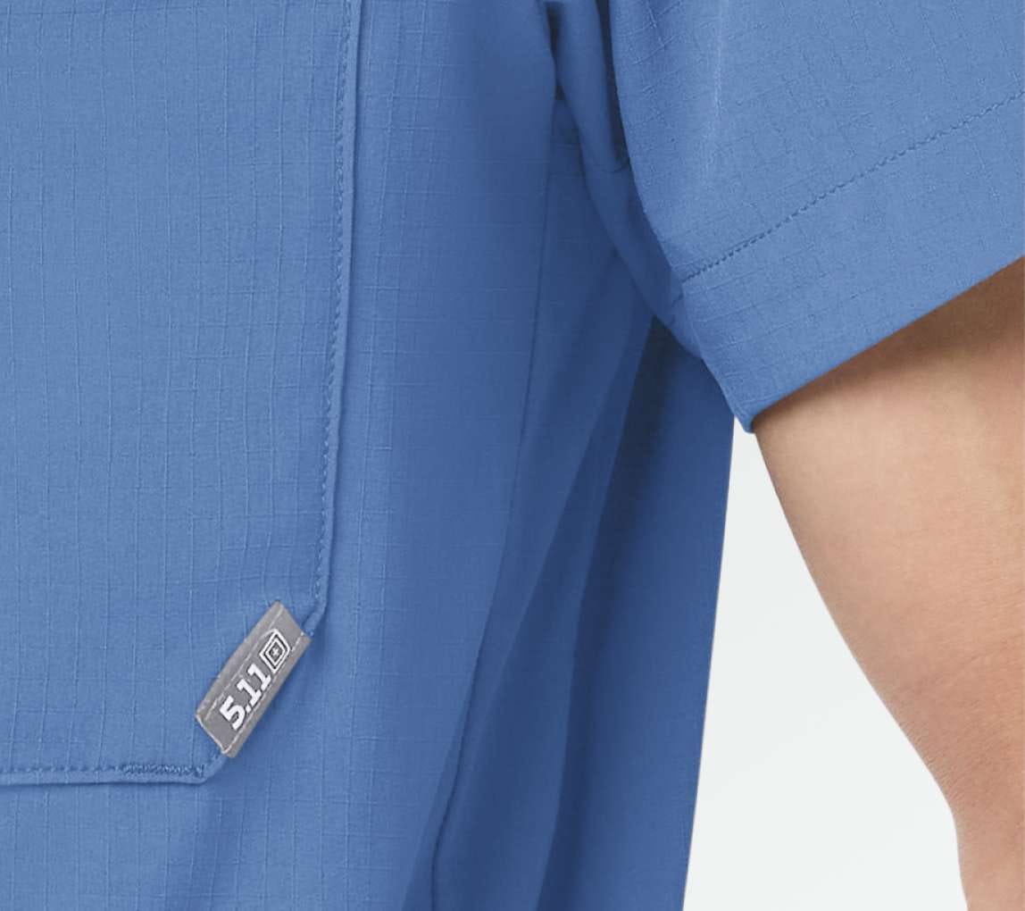 Closeup of underarm in scrub shirt