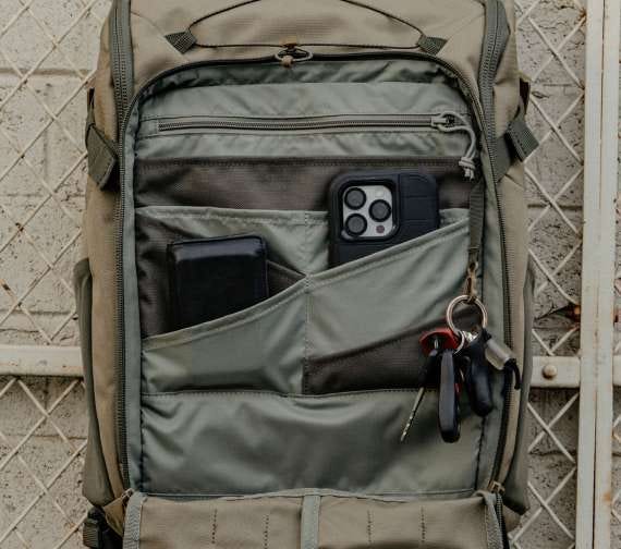 Open front pocket