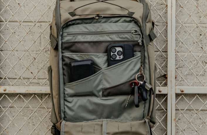 Open front pocket
