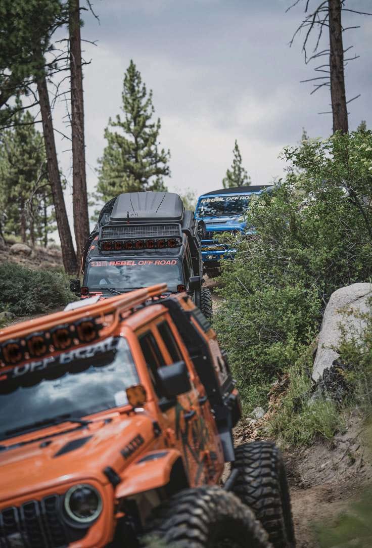 3 cars off roading