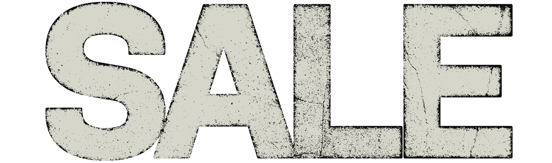 Graphic with big beige texts saying "SALE"